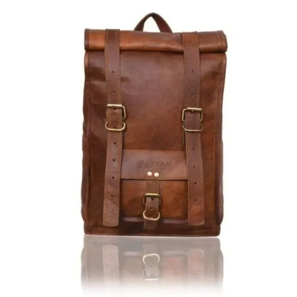 New 𝅺Handmade Goat Leather backpack 15 inch - Picture 3 of 10